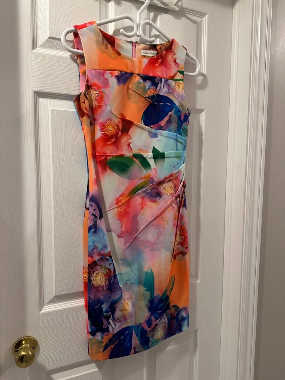 Calvin Klein Floral Multicolor Sleeveless Sheath Dress - Picture 3 of 10